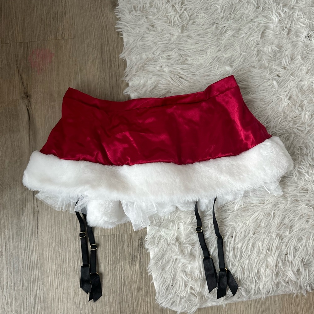 Victoria's Secret Red and White Skirt with Black Accents